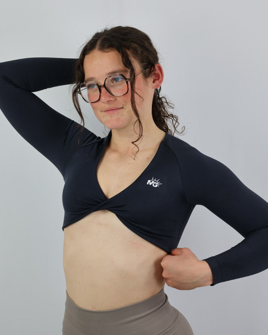 Haut manche longue croisé Aura Black