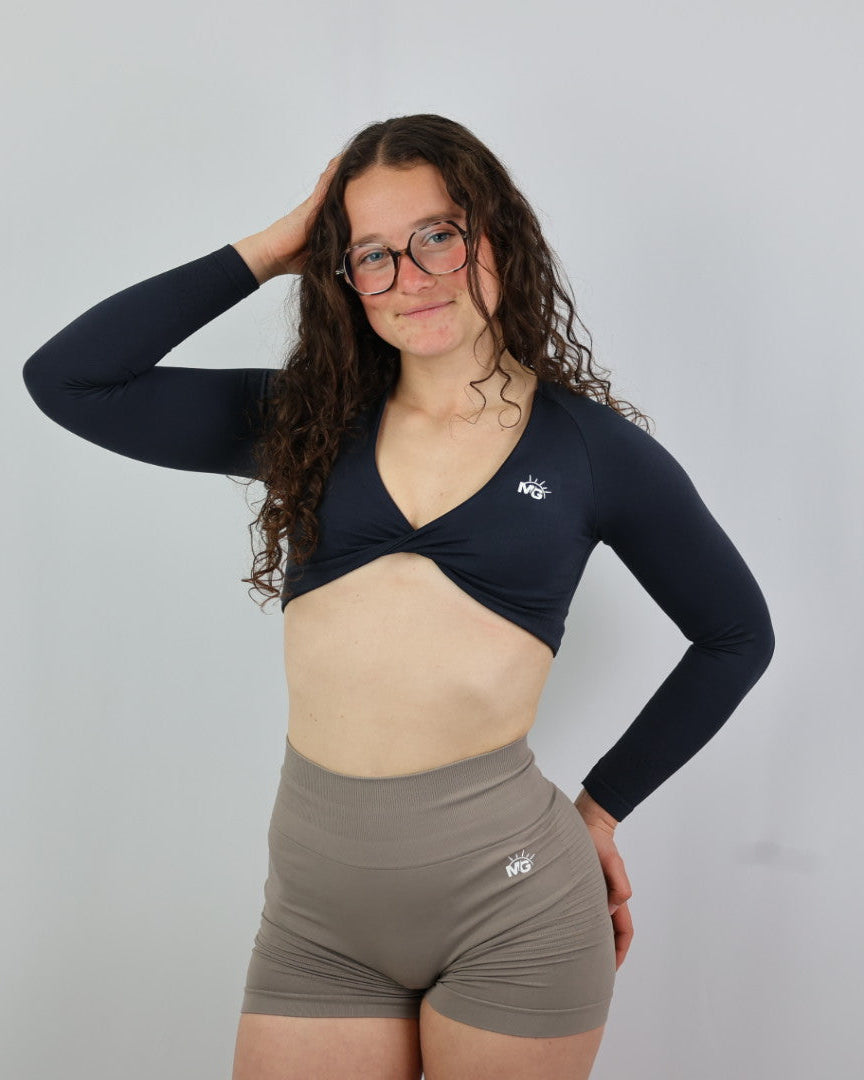 Haut manche longue croisé Aura Black